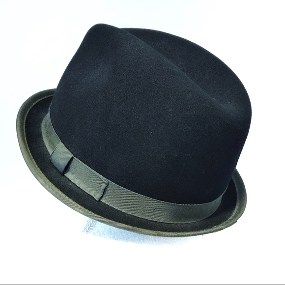 Rag & Bone Cuban Style Fedora Navy Grey Trim Wool - Picture 3 of 5